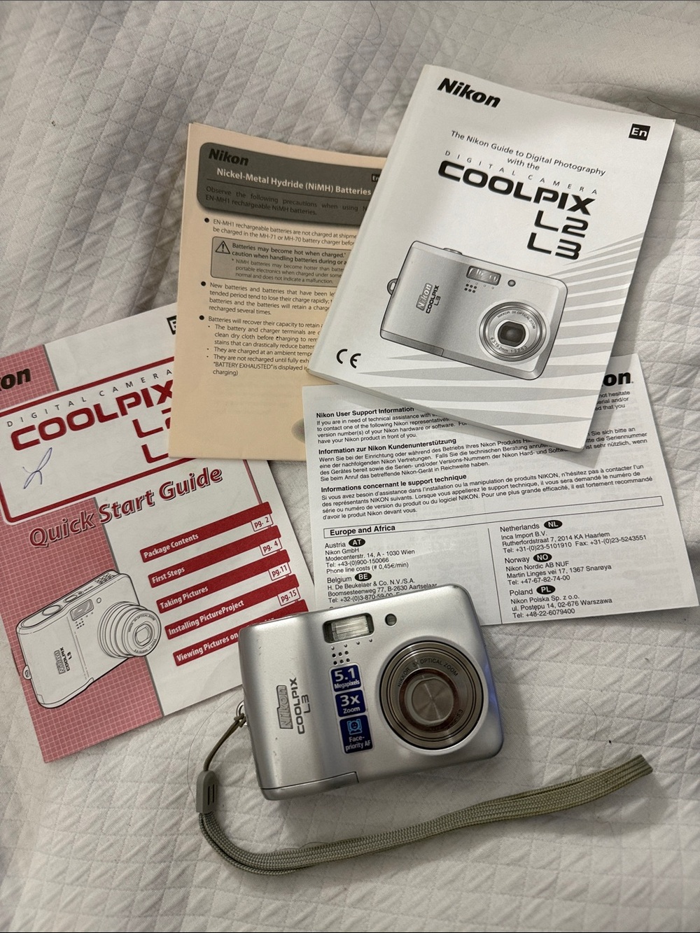 Vintage Nikon Coolpix L3 5.1MP Digital Camera w Manual Like New Tested Working!